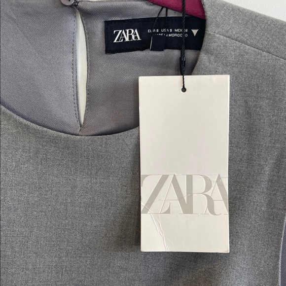 Women's Zara Gray Sleeveless Mini Bubble Hem Dress Size S NWT - Picture 5 of 6